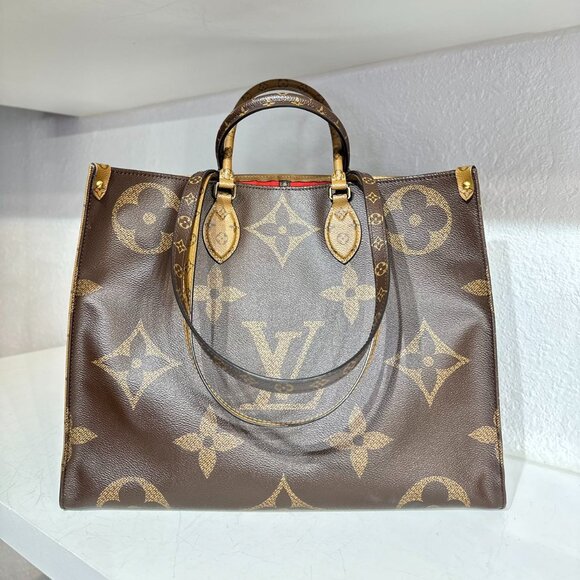 Louis Vuitton Monogram Canvas Leather On The Go GM Shoulder Bag - Picture 2 of 9